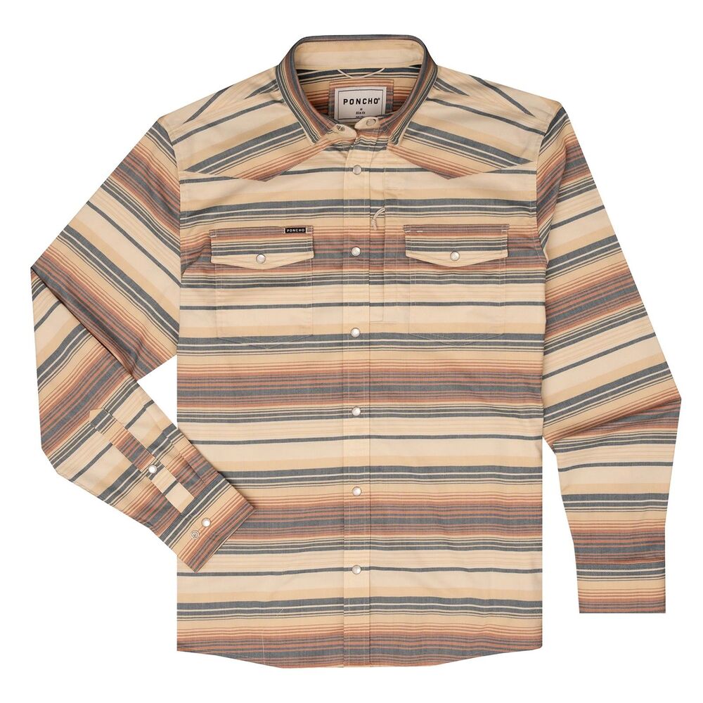 Poncho The Saddle Blanket Long Sleeve Pearl Snap Shirt Men's Size 3XL